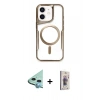 MARSİLYAN™- iPhone 11 Kılıf Yadigar Klasik Özel Seri - Siyah Bilvis 3D Cam Ekran Koruyucu + Raze Metal Kamera Lens - MI