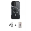 MARSİLYAN™- iPhone 11 Kılıf Yadigar Klasik Özel Seri - Siyah Bilvis 3D Cam Ekran Koruyucu + Raze Metal Kamera Lens - GS