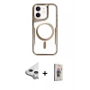 MARSİLYAN™- iPhone 11 Kılıf Yadigar Klasik Özel Seri - Siyah Bilvis 3D Cam Ekran Koruyucu + Raze Metal Kamera Lens - GS