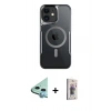 MARSİLYAN™- iPhone 11 Kılıf Yadigar Klasik Özel Seri - Siyah Bilvis 3D Cam Ekran Koruyucu + Raze Metal Kamera Lens - MI