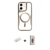 MARSİLYAN™- iPhone 11 Kılıf Yadigar Klasik Özel Seri - Siyah Bilvis 3D Cam Ekran Koruyucu + Renkli Kamera Lens Koruma Cam - SI