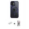MARSİLYAN™- iPhone 11 Kılıf Yadigar Klasik Özel Seri - Siyah Bilvis 3D Cam Ekran Koruyucu + Renkli Kamera Lens Koruma Cam - SI