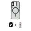 MARSİLYAN™- iPhone 11 Kılıf Yadigar Klasik Özel Seri - Siyah Bilvis 3D Cam Ekran Koruyucu + PVD Metal Kamera Lens - SH