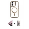 MARSİLYAN™- iPhone 11 Kılıf Yadigar Klasik Özel Seri - Siyah Bilvis 3D Cam Ekran Koruyucu + Raze Metal Kamera Lens - SH