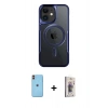 MARSİLYAN™- iPhone 11 Kılıf Yadigar Klasik Özel Seri - Siyah Bilvis 3D Cam Ekran Koruyucu + Neon Fosforlu Kamera Lens - TU