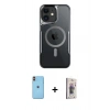 MARSİLYAN™- iPhone 11 Kılıf Yadigar Klasik Özel Seri - Siyah Bilvis 3D Cam Ekran Koruyucu + Neon Fosforlu Kamera Lens - TU