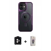 MARSİLYAN™- iPhone 11 Kılıf Yadigar Klasik Özel Seri - Siyah Bilvis 3D Cam Ekran Koruyucu + Turuncu PVD Metal Kamera Lens