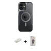 MARSİLYAN™- iPhone 11 Kılıf Yadigar Klasik Özel Seri - Siyah Bilvis 3D Cam Ekran Koruyucu + Renkli Kamera Lens Koruma Cam - TU