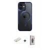 MARSİLYAN™- iPhone 11 Kılıf Yadigar Klasik Özel Seri - Siyah Bilvis 3D Cam Ekran Koruyucu + Renkli Kamera Lens Koruma Cam - TU