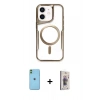 MARSİLYAN™- iPhone 11 Kılıf Yadigar Klasik Özel Seri - Siyah Bilvis 3D Cam Ekran Koruyucu + Neon Fosforlu Kamera Lens - YL
