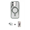 MARSİLYAN™- iPhone 11 Kılıf Yadigar Klasik Özel Seri - Siyah Bilvis 3D Cam Ekran Koruyucu + Yeşil Pers Alüminyum Kamera Lens