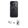 MARSİLYAN™- iPhone 11 Kılıf Yadigar Klasik Özel Seri - Siyah Bilvis 3D Mat Cam Ekran Koruyucu + Gold Pers Alüminyum Kamera Lens