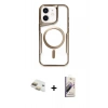 MARSİLYAN™- iPhone 11 Kılıf Yadigar Klasik Özel Seri - Siyah Bilvis 3D Mat Cam Ekran Koruyucu + Gold Pers Alüminyum Kamera Lens