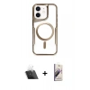 MARSİLYAN™- iPhone 11 Kılıf Yadigar Klasik Özel Seri - Siyah Bilvis 3D Mat Cam Ekran Koruyucu + Kamera Lens Koruma Cam - SF