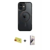 MARSİLYAN™- iPhone 11 Kılıf Yadigar Klasik Özel Seri - Siyah Bilvis 3D Mat Cam Ekran Koruyucu + Rainbow Kamera Lens Koruma Cam - KI