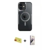 MARSİLYAN™- iPhone 11 Kılıf Yadigar Klasik Özel Seri - Siyah Bilvis 3D Mat Cam Ekran Koruyucu + Rainbow Kamera Lens Koruma Cam - KI