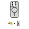 MARSİLYAN™- iPhone 11 Kılıf Yadigar Klasik Özel Seri - Siyah Bilvis 3D Mat Cam Ekran Koruyucu + Rainbow Kamera Lens Koruma Cam - KI