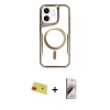 MARSİLYAN™- iPhone 11 Kılıf Yadigar Klasik Özel Seri - Siyah Bilvis 3D Mat Cam Ekran Koruyucu + Rainbow Kamera Lens Koruma Cam - KI