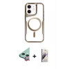 MARSİLYAN™- iPhone 11 Kılıf Yadigar Klasik Özel Seri - Siyah Bilvis 3D Mat Cam Ekran Koruyucu + Raze Metal Kamera Lens - KI