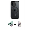 MARSİLYAN™- iPhone 11 Kılıf Yadigar Klasik Özel Seri - Siyah Bilvis 3D Mat Cam Ekran Koruyucu + Raze Metal Kamera Lens - KI