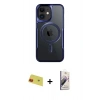 MARSİLYAN™- iPhone 11 Kılıf Yadigar Klasik Özel Seri - Siyah Bilvis 3D Mat Cam Ekran Koruyucu + Rainbow Kamera Lens Koruma Cam - KI