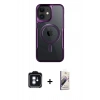 MARSİLYAN™- iPhone 11 Kılıf Yadigar Klasik Özel Seri - Siyah Bilvis 3D Mat Cam Ekran Koruyucu + Mavi PVD Metal Kamera Lens
