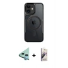 MARSİLYAN™- iPhone 11 Kılıf Yadigar Klasik Özel Seri - Siyah Bilvis 3D Mat Cam Ekran Koruyucu + Mavi Raze Metal Kamera Lens