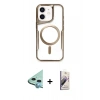 MARSİLYAN™- iPhone 11 Kılıf Yadigar Klasik Özel Seri - Siyah Bilvis 3D Mat Cam Ekran Koruyucu + Mavi Raze Metal Kamera Lens