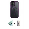 MARSİLYAN™- iPhone 11 Kılıf Yadigar Klasik Özel Seri - Siyah Bilvis 3D Mat Cam Ekran Koruyucu + Mavi Raze Metal Kamera Lens