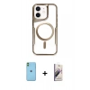 MARSİLYAN™- iPhone 11 Kılıf Yadigar Klasik Özel Seri - Siyah Bilvis 3D Mat Cam Ekran Koruyucu + Neon Fosforlu Kamera Lens - YL