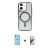 MARSİLYAN™- iPhone 11 Kılıf Yadigar Klasik Özel Seri - Siyah Bilvis 3D Mat Cam Ekran Koruyucu + Neon Fosforlu Kamera Lens - YL