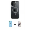 MARSİLYAN™- iPhone 11 Kılıf Yadigar Klasik Özel Seri - Siyah Bilvis 3D Mat Cam Ekran Koruyucu + Neon Fosforlu Kamera Lens - YL