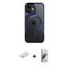 MARSİLYAN™- iPhone 11 Kılıf Yadigar Klasik Özel Seri - Siyah Bilvis 3D Mat Cam Ekran Koruyucu + Renkli Kamera Lens Koruma Cam - PE
