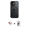MARSİLYAN™- iPhone 11 Kılıf Yadigar Klasik Özel Seri - Siyah Bilvis 3D Mat Cam Ekran Koruyucu + Pers Alüminyum Kamera Lens - KI
