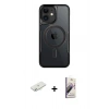 MARSİLYAN™- iPhone 11 Kılıf Yadigar Klasik Özel Seri - Siyah Bilvis 3D Mat Cam Ekran Koruyucu + Renkli Kamera Lens Koruma Cam - SI