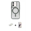 MARSİLYAN™- iPhone 11 Kılıf Yadigar Klasik Özel Seri - Siyah Bilvis 3D Mat Cam Ekran Koruyucu + Renkli Kamera Lens Koruma Cam - SI