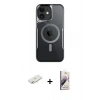 MARSİLYAN™- iPhone 11 Kılıf Yadigar Klasik Özel Seri - Siyah Bilvis 3D Mat Cam Ekran Koruyucu + Renkli Kamera Lens Koruma Cam - SI