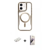 MARSİLYAN™- iPhone 11 Kılıf Yadigar Klasik Özel Seri - Siyah Bilvis 3D Mat Cam Ekran Koruyucu + Renkli Kamera Lens Koruma Cam - YL