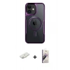 MARSİLYAN™- iPhone 11 Kılıf Yadigar Klasik Özel Seri - Siyah Bilvis 3D Mat Cam Ekran Koruyucu + Renkli Kamera Lens Koruma Cam - SI