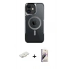 MARSİLYAN™- iPhone 11 Kılıf Yadigar Klasik Özel Seri - Siyah Bilvis 3D Mat Cam Ekran Koruyucu + Renkli Kamera Lens Koruma Cam - YL