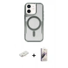 MARSİLYAN™- iPhone 11 Kılıf Yadigar Klasik Özel Seri - Siyah Bilvis 3D Mat Cam Ekran Koruyucu + Renkli Kamera Lens Koruma Cam - YL