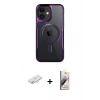 MARSİLYAN™- iPhone 11 Kılıf Yadigar Klasik Özel Seri - Siyah Bilvis 3D Mat Cam Ekran Koruyucu + Renkli Kamera Lens Koruma Cam - YL