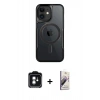 MARSİLYAN™- iPhone 11 Kılıf Yadigar Klasik Özel Seri - Siyah Bilvis 3D Mat Cam Ekran Koruyucu + Yeşil PVD Metal Kamera Lens