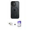 MARSİLYAN™- iPhone 11 Kılıf Yadigar Klasik Özel Seri - Siyah Bilvis 5in1 3D Magic Cam Ekran Koruyucu + Pers Alüminyum Kamera Lens - GD