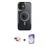 MARSİLYAN™- iPhone 11 Kılıf Yadigar Klasik Özel Seri - Siyah Bilvis 5in1 3D Magic Cam Ekran Koruyucu + Pers Alüminyum Kamera Lens - KI