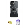 MARSİLYAN™- iPhone 11 Kılıf Yadigar Klasik Özel Seri - Siyah Bilvis 5in1 3D Magic Cam Ekran Koruyucu + Rainbow Kamera Lens Koruma Cam - KI