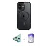 MARSİLYAN™- iPhone 11 Kılıf Yadigar Klasik Özel Seri - Siyah Bilvis 5in1 3D Magic Cam Ekran Koruyucu + Raze Metal Kamera Lens - MI
