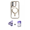 MARSİLYAN™- iPhone 11 Kılıf Yadigar Klasik Özel Seri - Siyah Bilvis 5in1 3D Magic Cam Ekran Koruyucu + Raze Metal Kamera Lens - MR