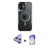 MARSİLYAN™- iPhone 11 Kılıf Yadigar Klasik Özel Seri - Siyah Bilvis 5in1 3D Magic Cam Ekran Koruyucu + Raze Metal Kamera Lens - MR
