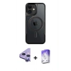 MARSİLYAN™- iPhone 11 Kılıf Yadigar Klasik Özel Seri - Siyah Bilvis 5in1 3D Magic Cam Ekran Koruyucu + Raze Metal Kamera Lens - MR